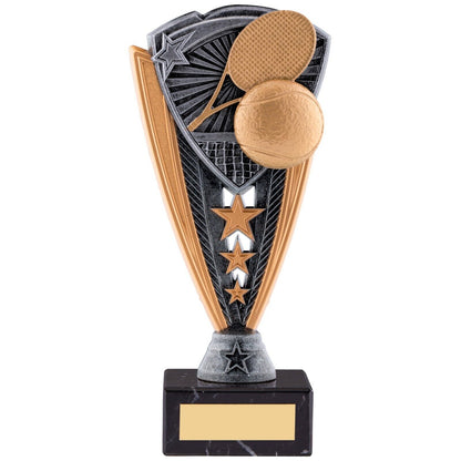 Utopia Badminton Series Award trophy Silver and Gold Marble Base Free Engraving