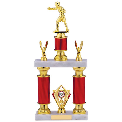 Boxing Tournament Competition Trophy Red & Gold