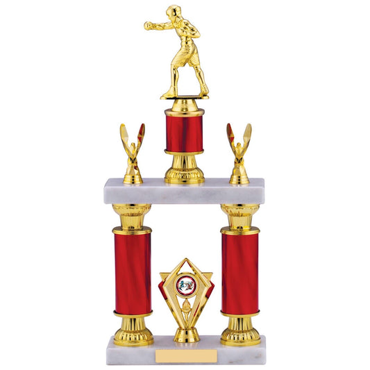 Boxing Tournament Competition Trophy Red & Gold