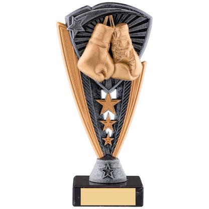 Silver & Gold Boxing Gloves Marble Base Trophy Free Engraving