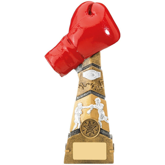 Superb Red Boxing Glove Trophy Tower Fight Boxer Award - FREE Engraving
