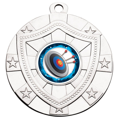 60mm Silver Shield Medal Incl Ribbon and Logo