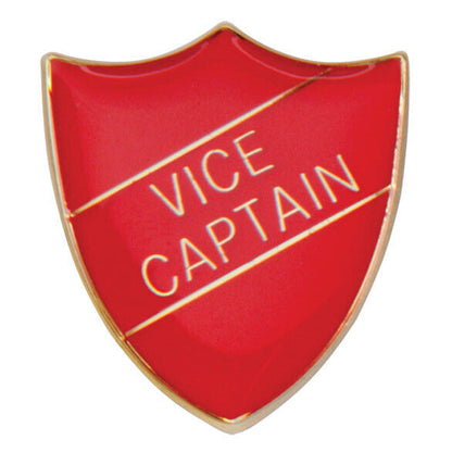 'Vice Captain' Shield Badges 25mm School/Club Pin Fastening Enamel Badge