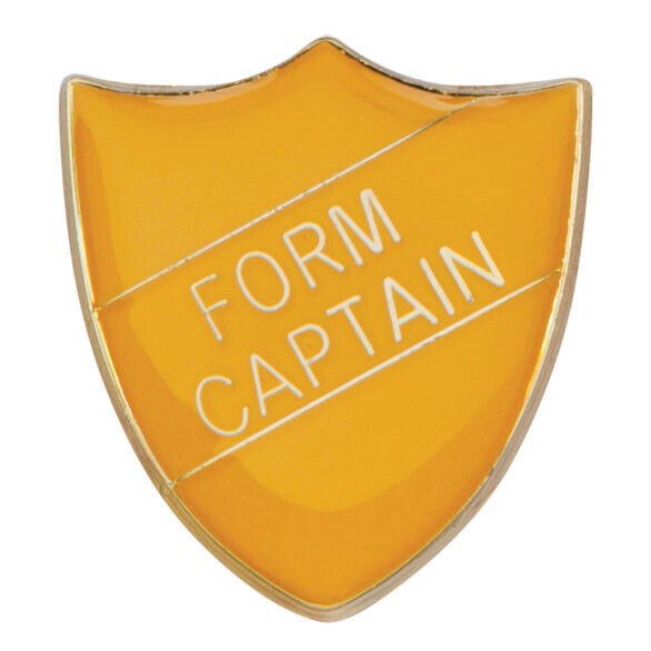 'Form Captain' Shield Badges 25mm School/Club Pin Fastening Enamel Badge