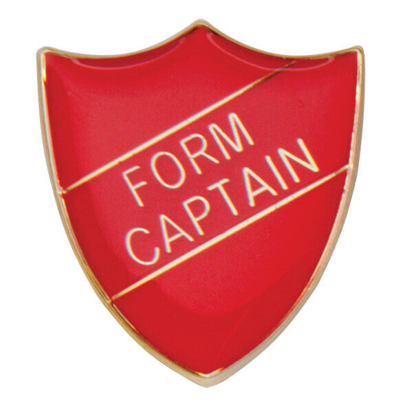 'Form Captain' Shield Badges 25mm School/Club Pin Fastening Enamel Badge