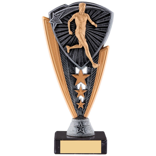Utopia  Male Runner Series Award trophy Silver&Gold Marble Base Free Engraving