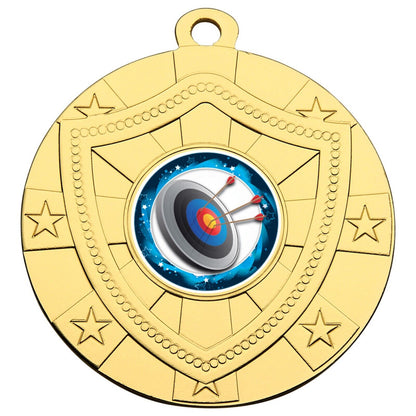 60mm Gold Shield Medal Incl Ribbon and Logo
