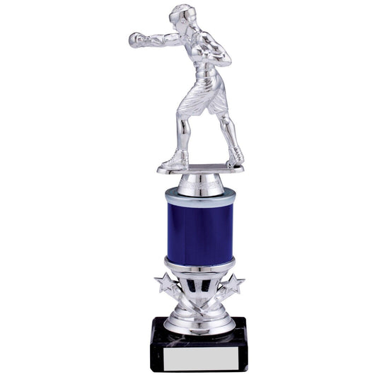 Boxing Award Trophy Award Blue and Silver Free Engraving