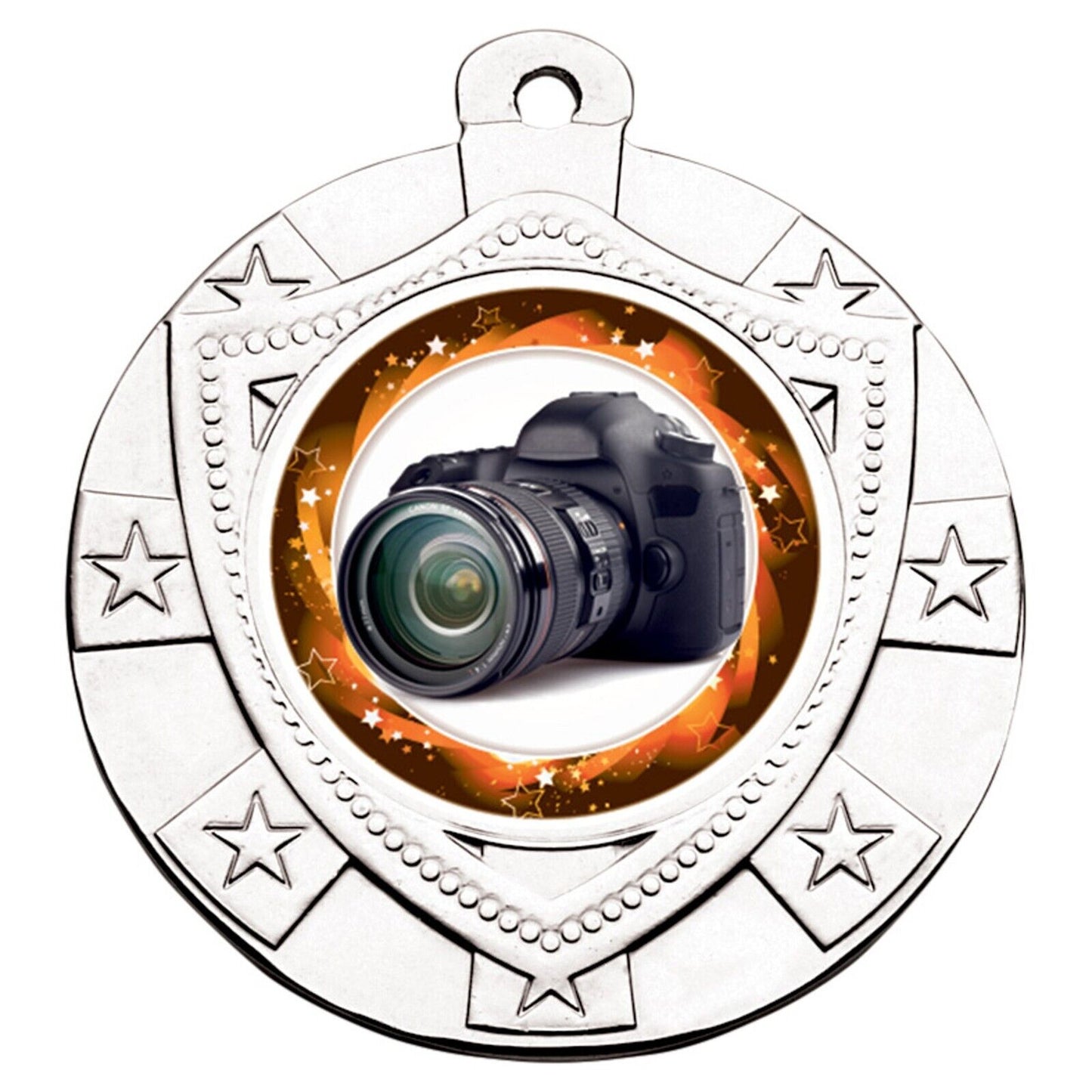 70mm Silver Shield Star Medal Inc Ribbon and Logo