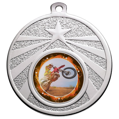 50mm Silver Star Medal Incl Ribbon and Logo