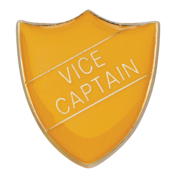 'Vice Captain' Shield Badges 25mm School/Club Pin Fastening Enamel Badge