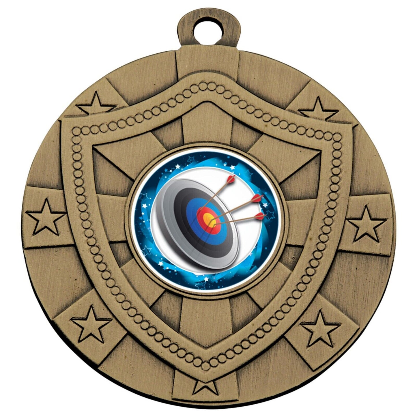 60mm Silver Shield Medal Incl Ribbon and Logo