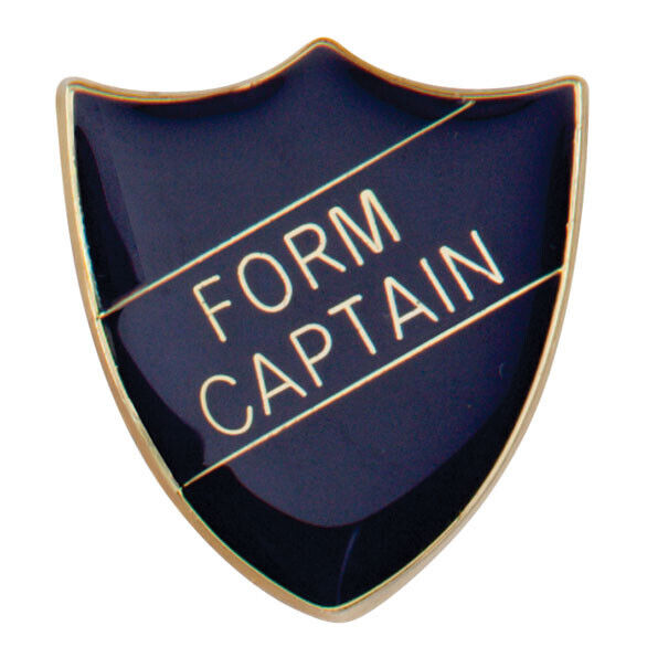 'Form Captain' Shield Badges 25mm School/Club Pin Fastening Enamel Badge