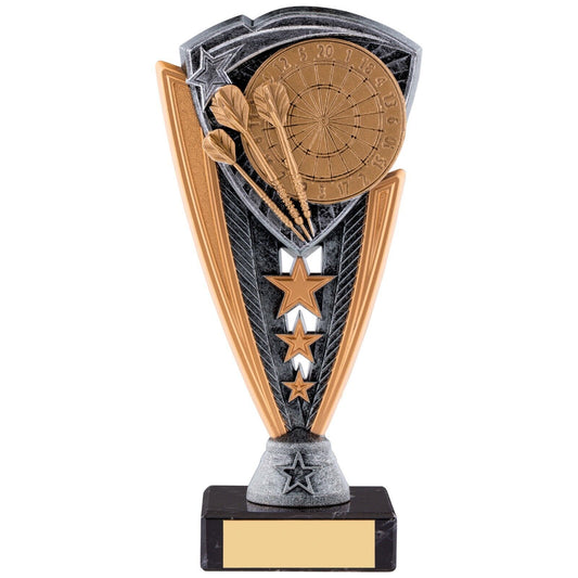 Utopia Darts Series Award trophy Silver and Gold Marble Base Free Engraving