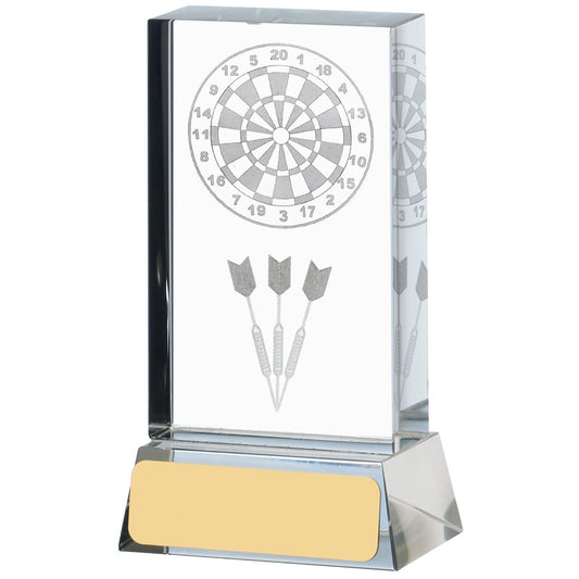 Darts Clear Glass Award Trophy Free Engraving
